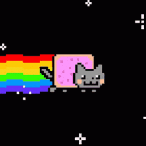 Running Poptart Cat In The Darkness GIF