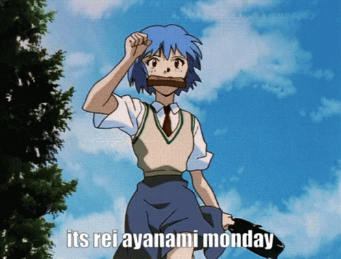 Running Rei Ayanami Meme GIF