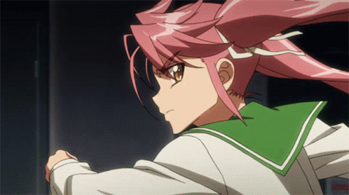 Running Saya Takagi Highschool Of The Dead GIF