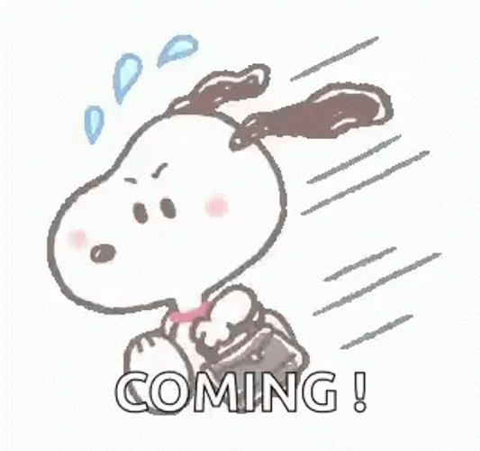 Running Snoopy Is Coming GIF