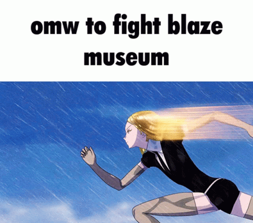 Running To Fight Blaze Museum GIF