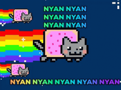 Running Trio Poptart Cat Nyan Nyan GIF