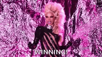 Rupaul Glitter Bomb Winning GIF