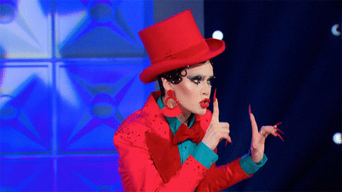 Rupaul In Red Shhh GIF