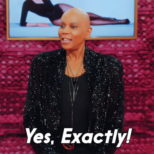 Rupauls Drag Race Bald Black Shiny Cardigan GIF