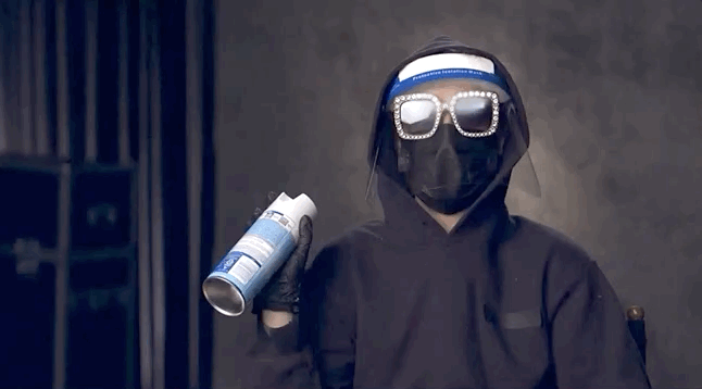 Rupauls Drag Race Contestant Wearing Hazmat Suit Costume GIF