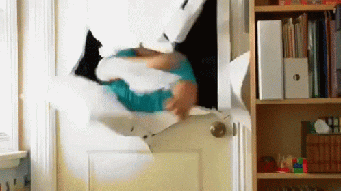 Rush Breaking Thru Door Shocked Reaction GIF