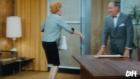 Rushing Out Glass Breaking Vintage Lucy Show GIF