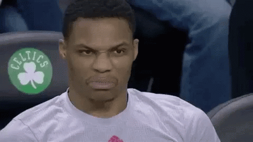 Russell Westbrook Looking Upset GIF