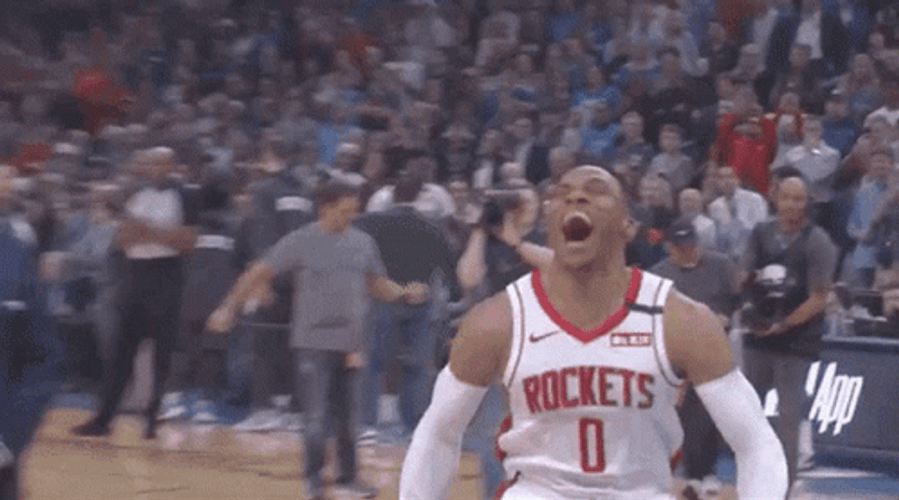 Russell Westbrook Scream Of Happiness GIF
