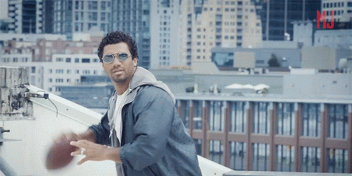 Russell Wilson Football Photoshoot GIF