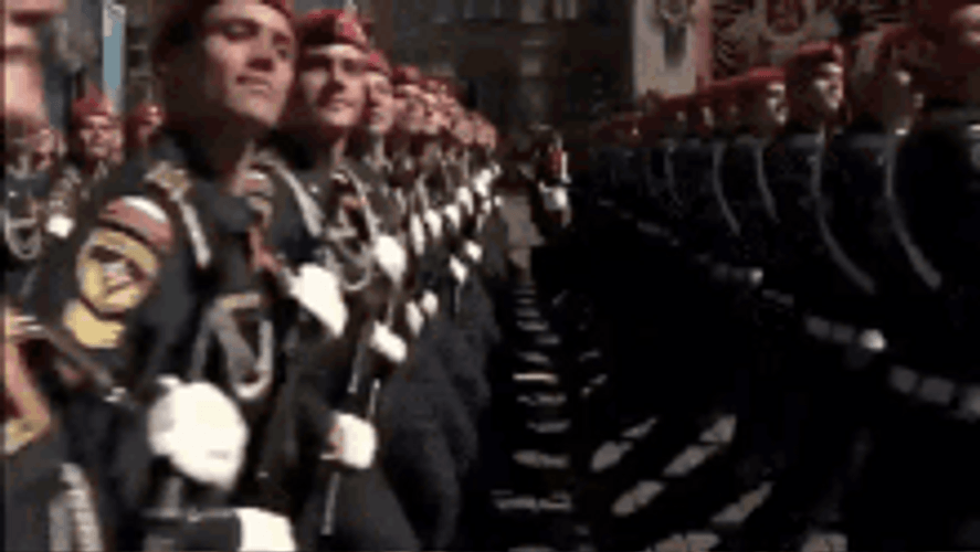 Russian Army Soldiers Marching Platoon GIF
