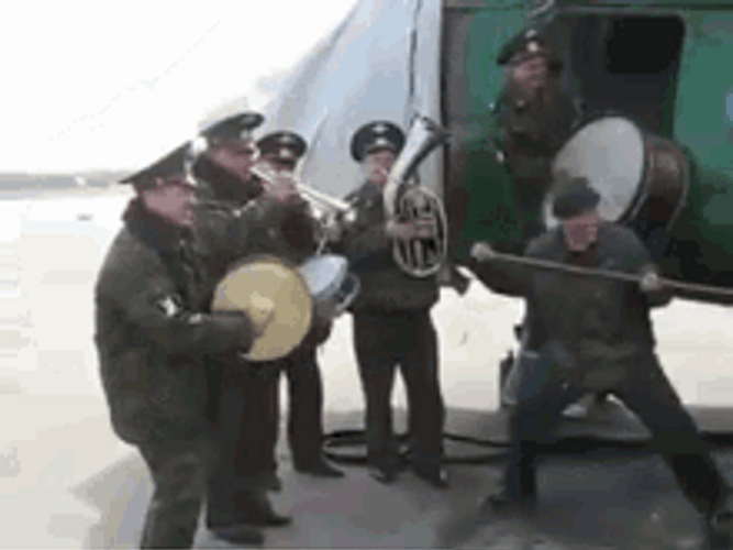 Russian Soldier Band Playing Music GIF