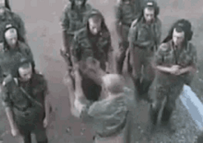 Russian Soldier Guys Army Huddle GIF