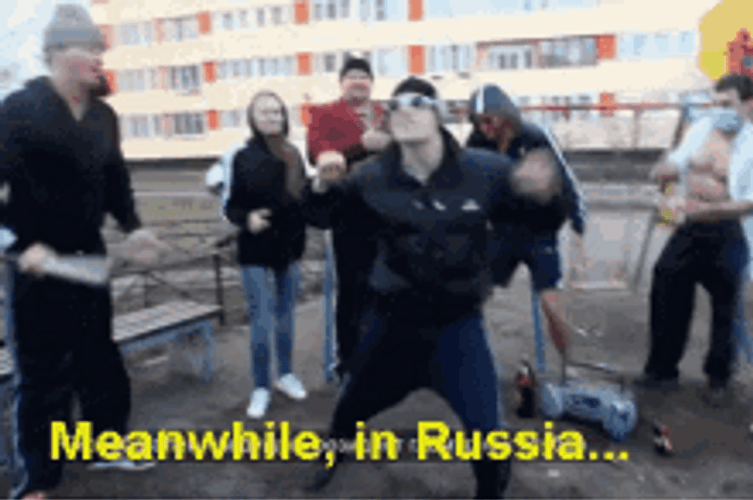 Russian Street Guys Funny Dancing GIF