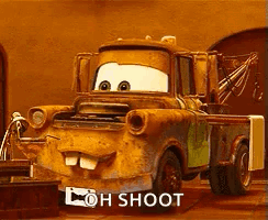 Rusty Tow Truck From Cars Smiling Says Ooh Shoot GIF
