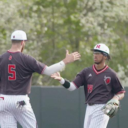 Rutgers Baseball Player Shake Hand Hug GIF