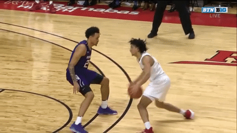 Rutgers Basketball Player Dribbling GIF