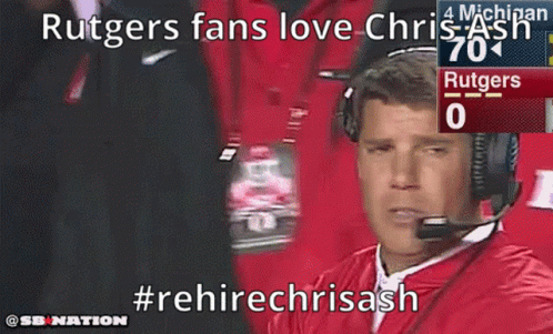 Rutgers Fans Love Chris Ash #RehireChrisAsh on Screen