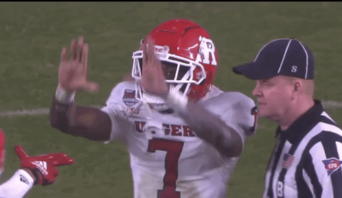 Rutgers Football Player Hands Up Down GIF