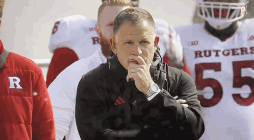 Rutgers Football Team Coach Cover Face GIF