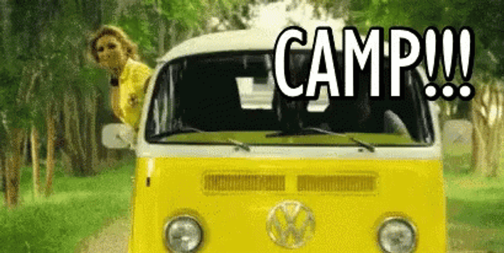 RV Camping Classic Excited Campers GIF