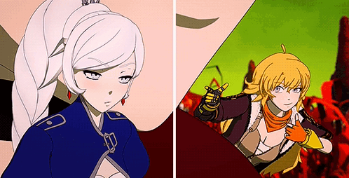 Rwby Weiss Schnee Yang Xiao Long Split Screen GIF