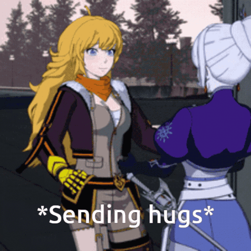 Rwby Yang And Weiss Hugging GIF