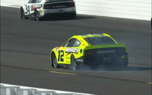 Ryan Blaney Driving With Flat Tire GIF