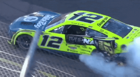 Ryan Blaney Spinning His Car GIF