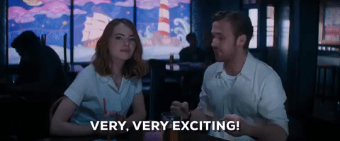 Ryan Gosling Says Very Exciting GIF