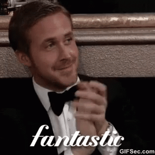 Ryan Gosling Claps Fantastic GIF