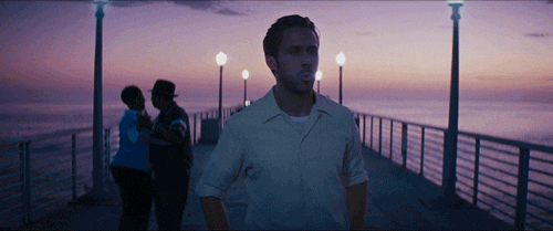 Ryan Gosling Singing While Walking Slowly GIF