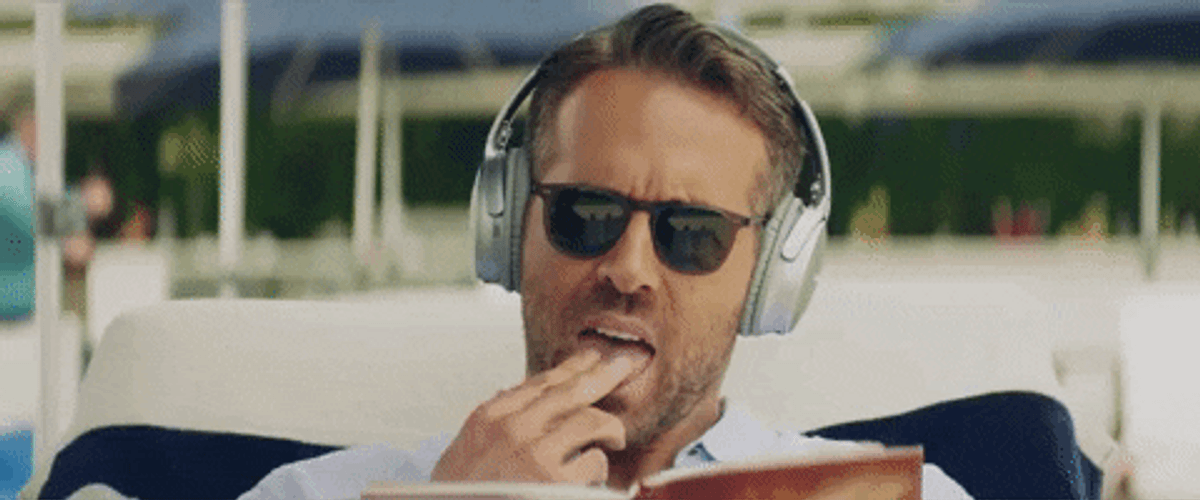 Ryan Reynolds Listening To Music GIF