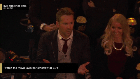 Ryan Reynolds Watch Movie Awards GIF