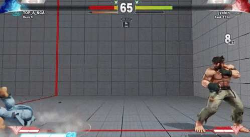 Ryu Vs Bearded Ryu Hadouken GIF