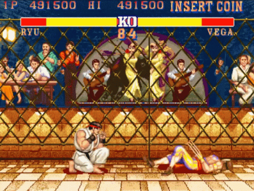 Ryu Vs Vega Hadouken GIF