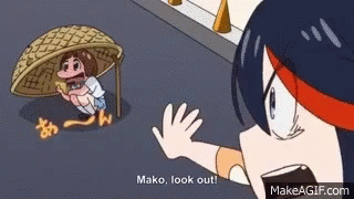 Ryuko Matoi Saving Mako Mankanshoku GIF
