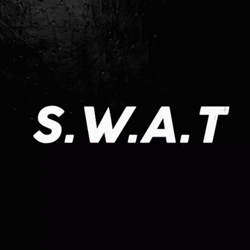 S.W.A.T. White Letters Black Background