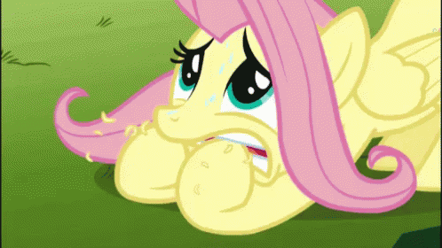 Fluttershy Adorable Scare Nail Biting GIF