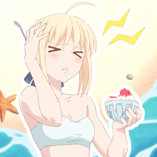 Saber Artoria Pendragon Fate Stay Beach Headache GIF
