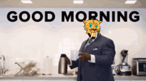 Saber Tiger Good Morning Work Dance GIF