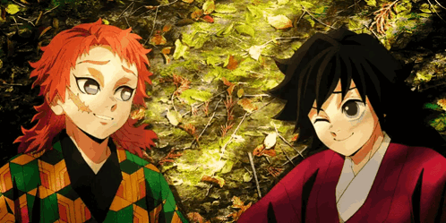 Sabito And Giyu Laughing GIF