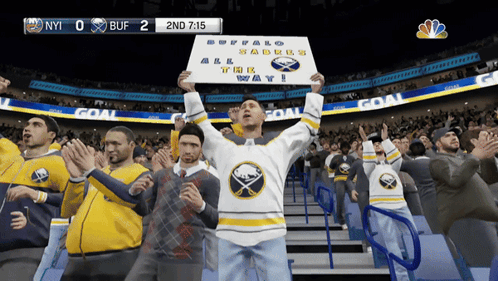 Sabres Fan Holding All The Way Sign