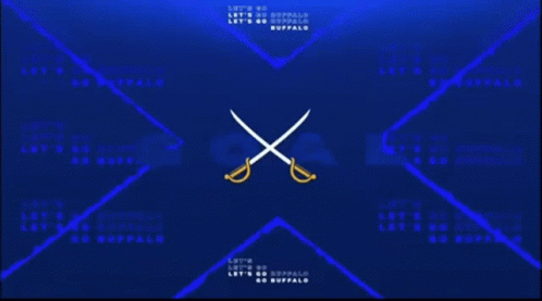 Sabres Logo With Buffalo And Crossed Swords GIF