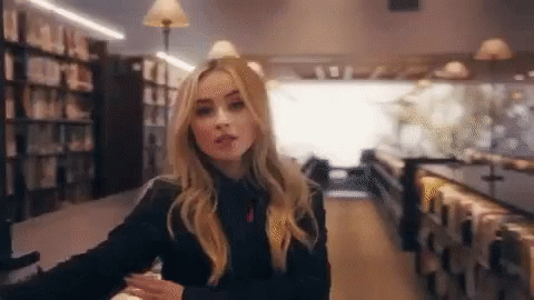 Sabrina Carpenter Singing On The Library GIF