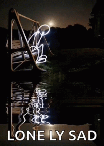 Sad Neon Stick Man Aesthetic GIF