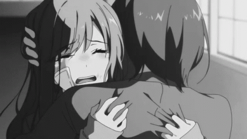 Sad Adachi And Shimamura Hugging Aesthetic GIF
