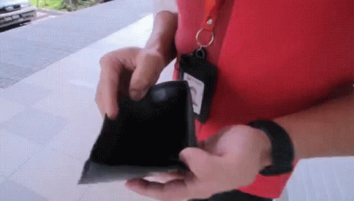Sad And Shocked Empty Wallet GIF