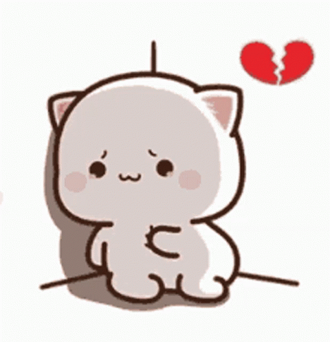 Sad Animated Cat Breaking Heart GIF